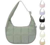 for Bloomr Purse, Soft/Light/Fluffy, Hand/Crossbody - puffer crescent bag, Adjustable Shoulder Strap (Green)