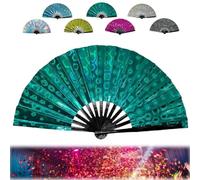 For Boots On The Ground Fan, Boots on The Ground Fan, For Boots on The Ground Hand Fan Holding Holding Hand Fan for Line Dancing, Foldable Craft Holding Laser Colors Hand Fan (blu scuro)