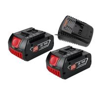 For Bosch 18V 6.0Ah Professional Rechargeable Lithium Battery BAT609, BAT609G, BAT618, BAT618G, BAT614, Fast Charge Charger(2pcs+charger)