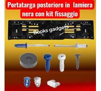 For Car Rear Number Plate Holder Frame Metal Bracket Rivets Screws Kit