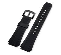 For Casio Edifice EF-552 EF-552D-1A Cinturino for orologio in gomma convessa Cinturino sportivo in silicone Bracciale da uomo 25x20mm(Black-black bucke)