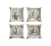 For Christmas Cushion Covers Set Soft 3D Holiday Design with Breathable Material for Festive Sofa Couch Decor
