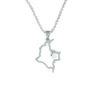 For Colombia Stainless Steel Map Pendant Necklaces Map Jewelry Gold Color Items for Bridal Women Man Party Gifts Earrings Sets Round Ball Jewelry (Model 7)