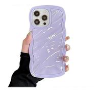for compatible with iPhone Case,Cute Smooth Water Wave Ripple Camera Lens Protection Shockproof Phone Case (Purple,compatible with iPhone 13 Pro Max)