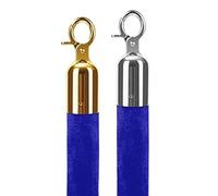 for Crowd Control Barriers at The Exit and Entrance,A Set of Two Velvet Ropes, Hanging Stanchion Rope,3ft/4ft/5ft(Blue,3ft(91.4cm))