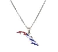 For Cuba Stainless Steel Map Pendant Necklaces Map Jewelry Gold Color Items for Bridal Women Man Party Gifts Earrings Sets Round Ball Jewelry (Model 2)