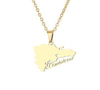 For Dominican Republic Stainless Steel Map Pendant Necklaces Map Jewelry Gold Color Items for Bridal Women Man Party Gifts Earrings Sets Round Ball Jewelry (Model 5)