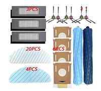 For ECOVACS T9AIVI / AIVI+ Rullo in gomma Spazzola principale Filtro HEPA Spazzola laterale Mop Panno Caricatore Pattumiera Sacchetto for la polvere Lodevole (Size : Parts Pack 3)