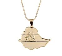 For Ethiopia Stainless Steel Map Pendant Necklaces Jewelry For Lion Gold Color Items Women Man Party Gifts Earrings Sets Jewelry (Model 3)