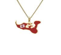 For European and American countries Stainless Steel Map Pendant Necklaces Simplicity Jewelry Gold Color Items for Women Man Party Gifts Earrings Sets Jewelry (Model 37)