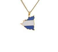 For European and American countries Stainless Steel Map Pendant Necklaces Simplicity Jewelry Gold Color Items for Women Man Party Gifts Earrings Sets Jewelry (Model 25)