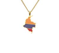 For European and American countries Stainless Steel Map Pendant Necklaces Simplicity Jewelry Gold Color Items for Women Man Party Gifts Earrings Sets Jewelry (Model 95)