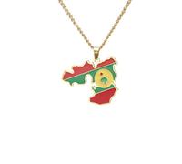 For European and American countries Stainless Steel Map Pendant Necklaces Simplicity Jewelry Gold Color Items for Women Man Party Gifts Earrings Sets Jewelry (Model 119)