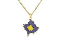 For European and American countries Stainless Steel Map Pendant Necklaces Simplicity Jewelry Gold Color Items for Women Man Party Gifts Earrings Sets Jewelry (Model 59)