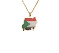 For European and American countries Stainless Steel Map Pendant Necklaces Simplicity Jewelry Gold Color Items for Women Man Party Gifts Earrings Sets Jewelry (Model 91)