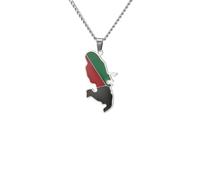 For European and American countries Stainless Steel Map Pendant Necklaces Simplicity Jewelry Gold Color Items for Women Man Party Gifts Earrings Sets Jewelry (Model 70)