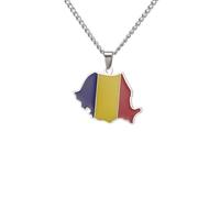For European and American countries Stainless Steel Map Pendant Necklaces Simplicity Jewelry Gold Color Items for Women Man Party Gifts Earrings Sets Jewelry (Model 84)