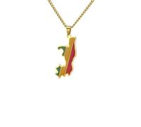 For European and American countries Stainless Steel Map Pendant Necklaces Simplicity Jewelry Gold Color Items for Women Man Party Gifts Earrings Sets Jewelry (Model 7)