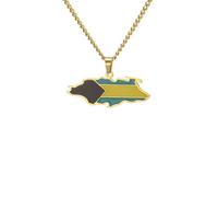 For European and American countries Stainless Steel Map Pendant Necklaces Simplicity Jewelry Gold Color Items for Women Man Party Gifts Earrings Sets Jewelry (Model 31)