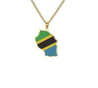 For European and American countries Stainless Steel Map Pendant Necklaces Simplicity Jewelry Gold Color Items for Women Man Party Gifts Earrings Sets Jewelry (Model 47)