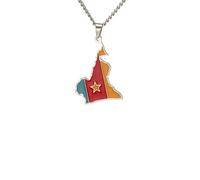 For European and American countries Stainless Steel Map Pendant Necklaces Simplicity Jewelry Gold Color Items for Women Man Party Gifts Earrings Sets Jewelry (Model 2)