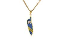 For European and American countries Stainless Steel Map Pendant Necklaces Simplicity Jewelry Gold Color Items for Women Man Party Gifts Earrings Sets Jewelry (Model 17)