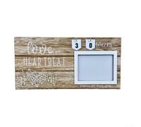 For Expecting Parents - Cornice per ecografia, con decorazione a forma di cuore fatta a mano e conto alla rovescia settimanale, in legno MDF con vetro frontale in vetro, per esporre immagini a