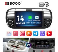 For FIAT 500 2007-2015 7" Apple Carplay Car Stereo Android 14 GPS Navi RDS 4+64G