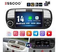 For FIAT 500 2007-2015 7" Apple Carplay Car Stereo Android 14 GPS Navi RDS 4+64G