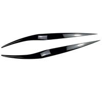 For Ford Fiesta MK6.5 2013-2017, rivestimento for sopracciglio del faro dell'auto, nero lucido, aspetto carbonio(Glossy Black)