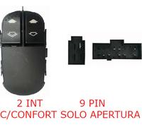 For Ford Focus 10/98>8/01 Comandi Pulsanti Alzacristalli Porta Ant Sx 2 Int 9pin