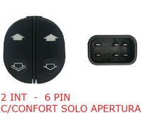 For Ford Fusion RY dal 11.2005> Pulsanti Alzacristalli Porta Ant. Sx 2 Int.6pin