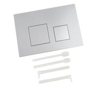 For Geberit for Sigma01 for Sigma10 for Sigma20 for Sigma21 for Sigma30 for Sigma50 for Sigma60 Placca di scarico doppia, pulsanti cromati Materiale plastico 164x246x12mm for WC da bagno(Silver)