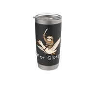 For Glory - Bradipo con spada sull'oca volante, divertente Bicchiere termico in acciaio inox doppia parete