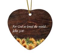 for God So Loved The World. John 3:16 Cuore Piatto Ornamento di Natale in ceramica per albero di Natale Ciondolo Pallina Calza Tag Inverno Capodanno Vacanze Souvenir Novità Regalo per Natale