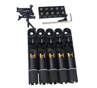 For Guy-ker 4/5 pezzi ponti a ventola fissi senza testa Ponte for basso con ventola a corda singola - for basso elettrico Nero(5pcs)