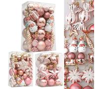For Holiday Celebration Essentials 29 palline di Natale in oro rosa per la decorazione dell'albero a matrimoni e feste (C)