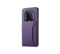 (For Honor Magic5 Ultimate, Purple) Calf Texture Card Bag Design Full Coverage Phone Case