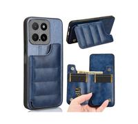 (For Honor X5b / Honor X5b Plus, Blue) Cow Pattern Sewing Card Bag Phone Case