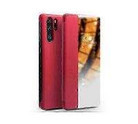 For Huawei P30 Pro QIALINO Genuine Leather Side Window View Smart Phone Case