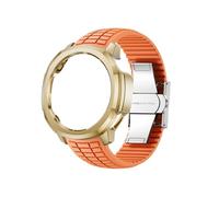 For Huawei Watch GT Runner 2 Cinturino curvo specializzato Sostituisci custodia for PC Bracciale con cinturino in silicone(Gold+orange)