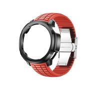 For Huawei Watch GT Runner 2 Cinturino curvo specializzato Sostituisci custodia for PC Bracciale con cinturino in silicone(Black+red)