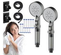 for Hydroboost High Pressure 5-Mode Filtered Shower Head, Handheld Built-In Power Wash For Hard Water (2Set)