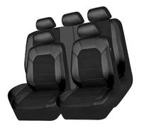 For Hyundai for Kona for Kona for Hybrid for Kona for Electric for Kona for N SUV 2018-2025 Seat Cover Sets Full PU Leather Front Rear Cushion Protector Accessories(Black)