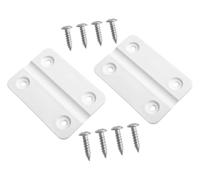 For Igloo Ice Chests Replacement Hinges 2pcs with 8pcs Stainless Steel Screws Kit, Weather-Resistant White Plastic Cooler Repair Parts for Outdoor Camping