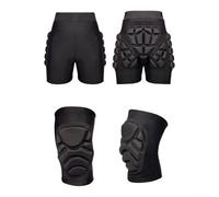 For Impact Resistant Crash Pad Pantaloncini per pattinaggio su ghiaccio e hockey - Traspirante 3D Hip Protector Gear Nero XL