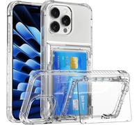 for Iphone 16 Pro Max Clear Wallet Case, with Credit Card Holder Heavy Duty Protection Shockproof Anti-Scratch Anti-Yellow Cover for Iphone 16/15/14/13/12 Pro Max. (Transparent,12Promax)