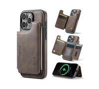 (For iPhone 16 Pro Max, Coffee) DG.MING MAGKING-K3 Series MagSafe RFID Card Bag Detachable Phone Case