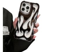 For iPhone 16 Pro Max Fire Hollow Breathable Soft Phone Case, Fashion 3D Flame Pattern Slim Shockproof Protective Soft Cover for iPhone 16 15 14 13 12 Pro Max (16,Schwarz)