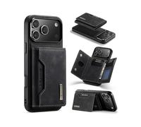 (For iPhone 17 Pro Max, Black) DG.MING M2 Series 3-Fold Card Bag Wallet Leather Phone Case